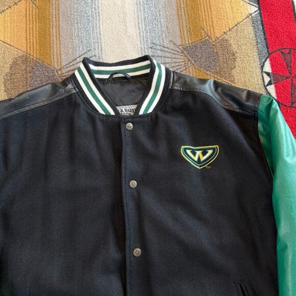Vintage 90s Wayne State Warriors Steve & Barry’s Bomber Varsity Jacket Medium - Picture 5 of 11
